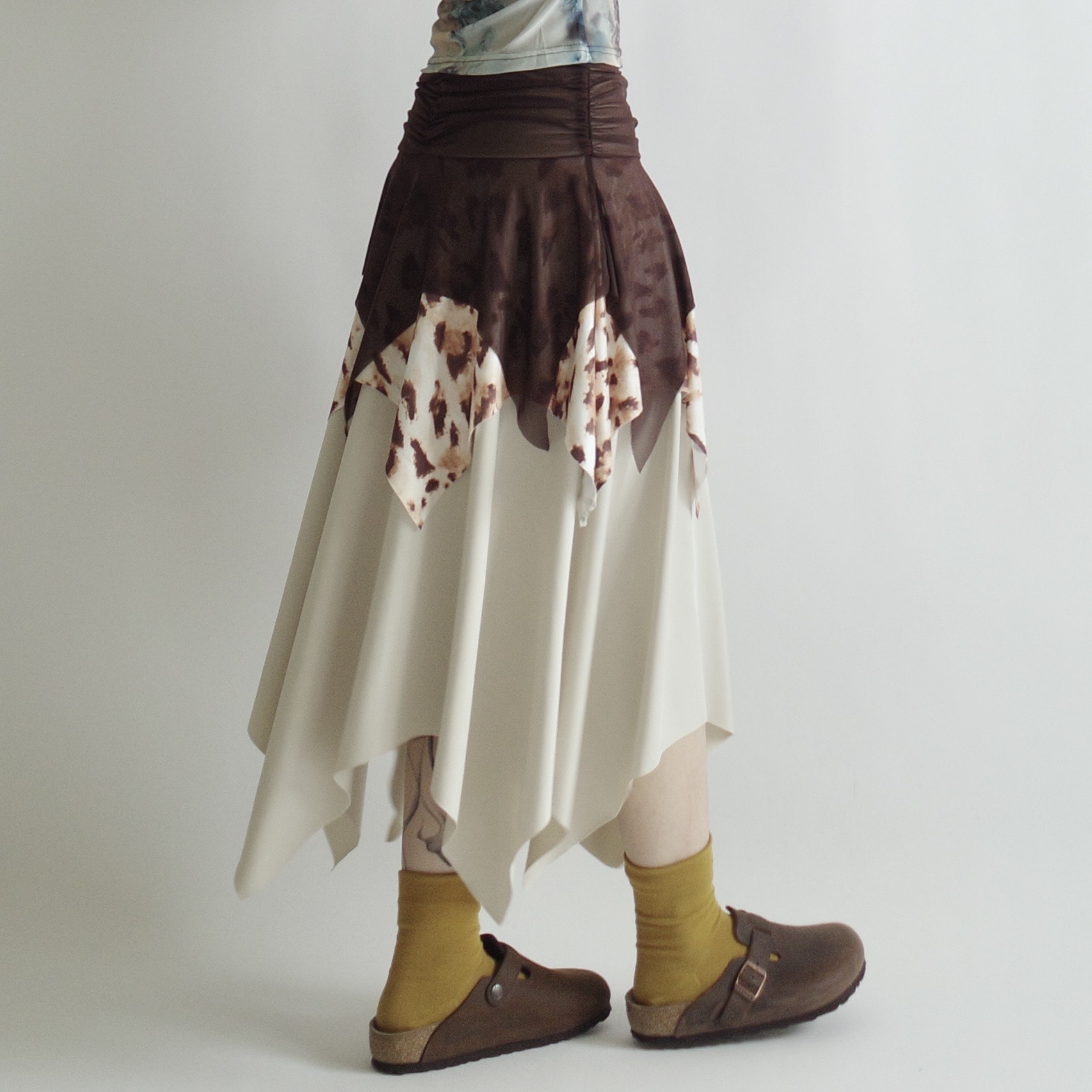 豹紋網紗拼接裙4