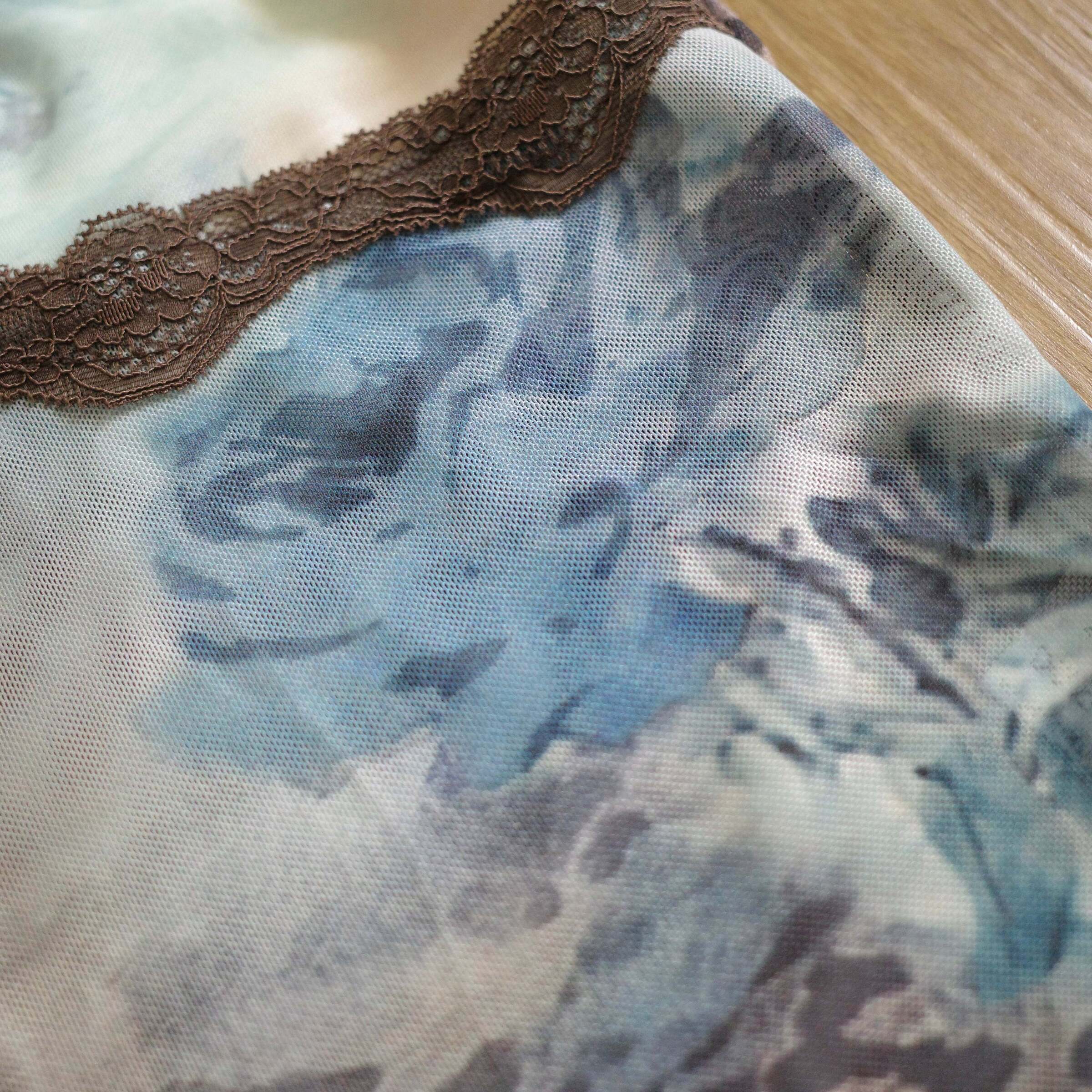 森系豹紋蕾絲掛脖背心3