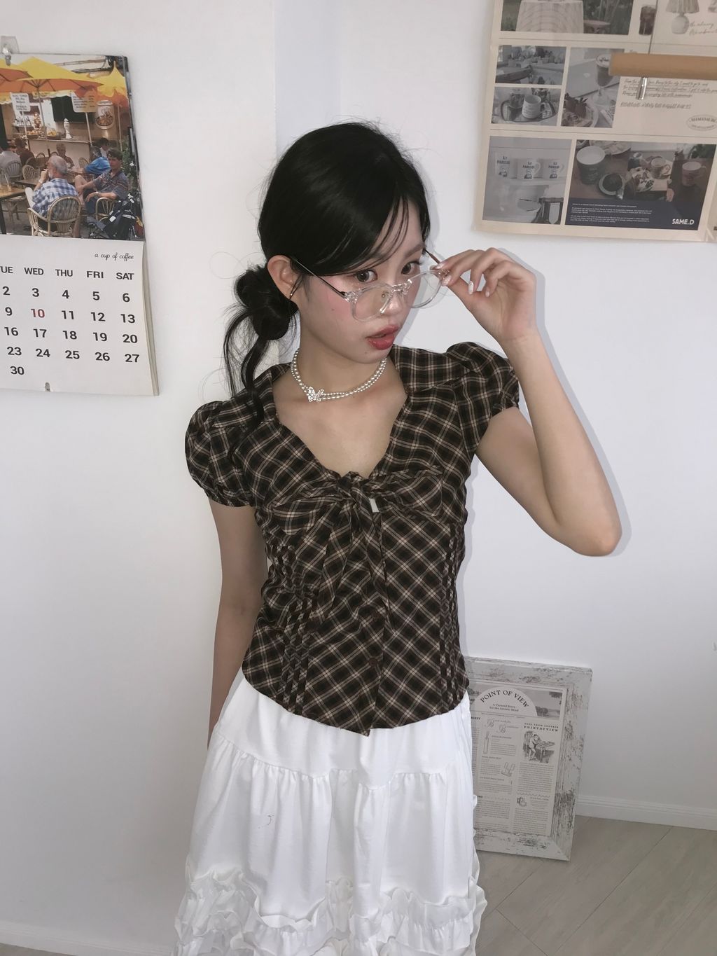 咖格紋襯衫2