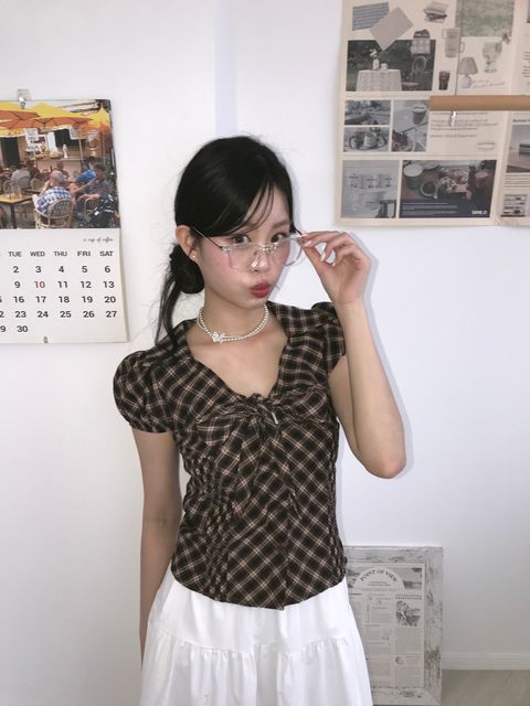 咖格紋襯衫1