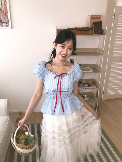 藍色條紋上衣2