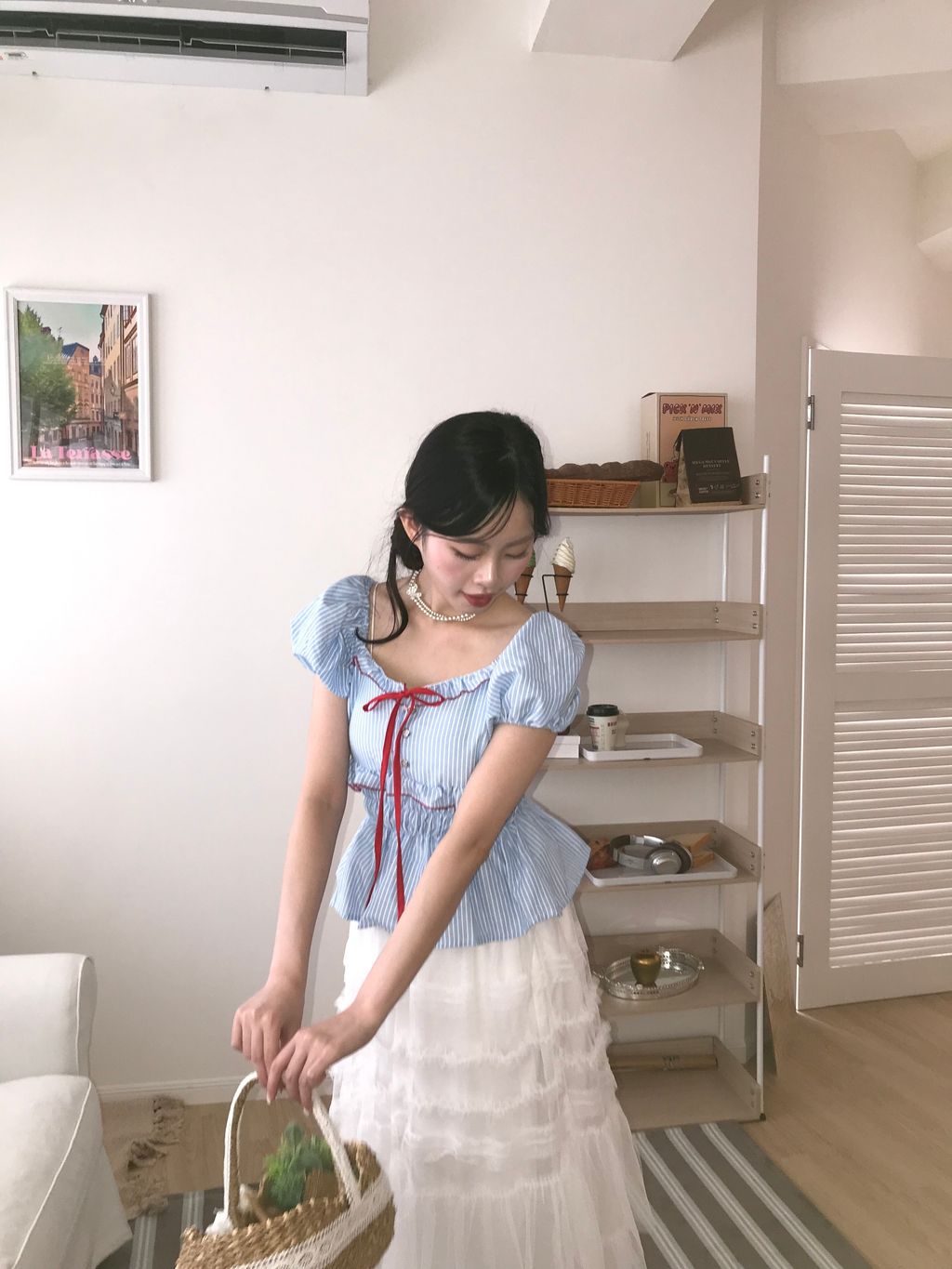 藍色條紋上衣5