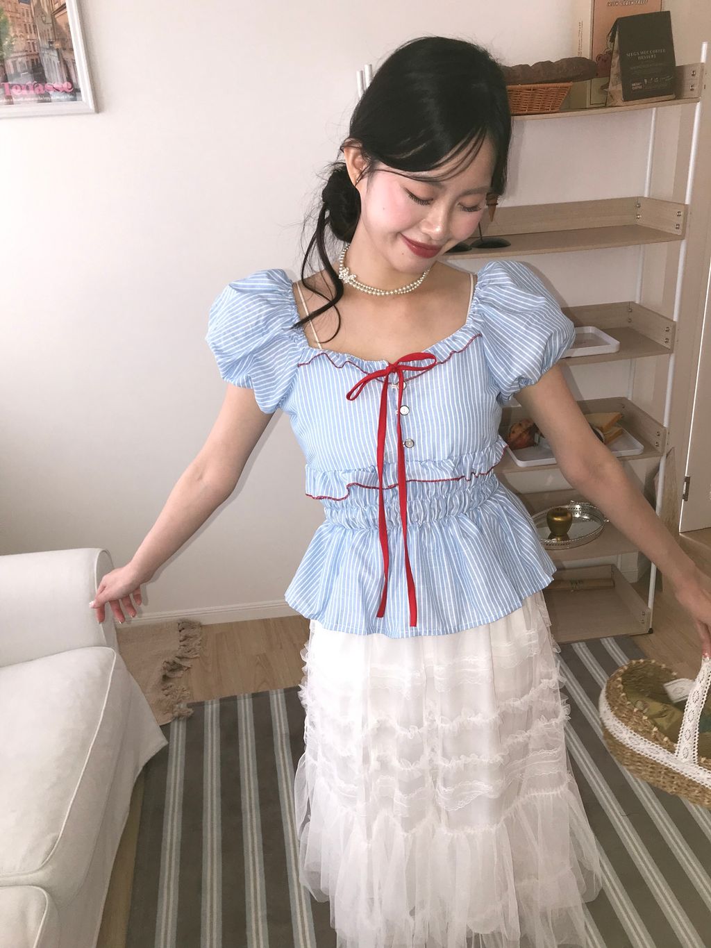 藍色條紋上衣3