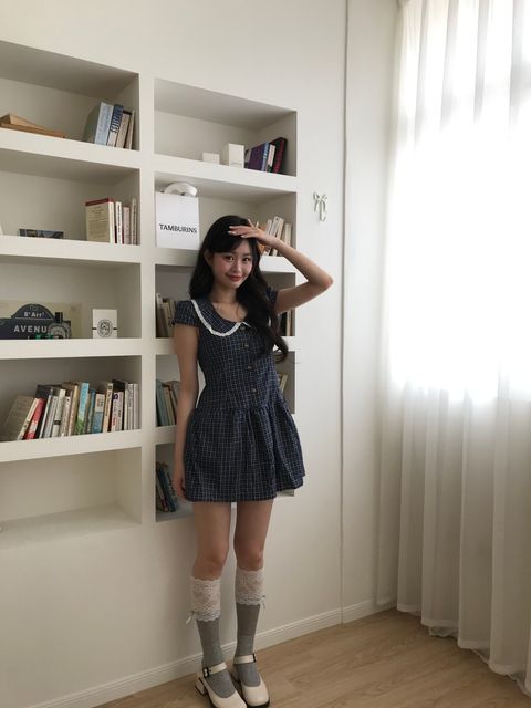 格紋洋裝1