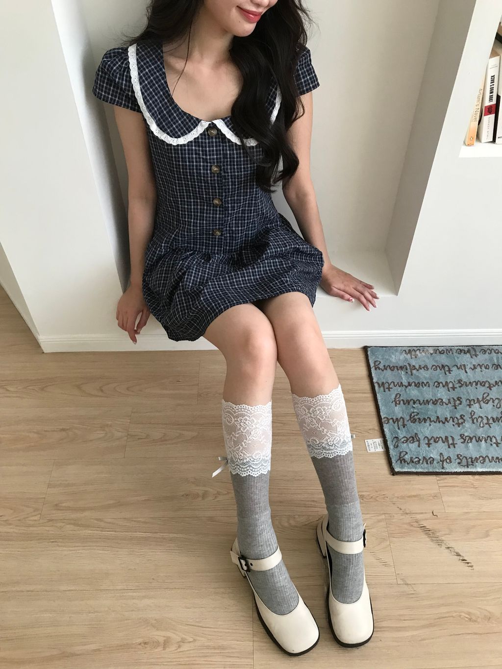 格紋洋裝9