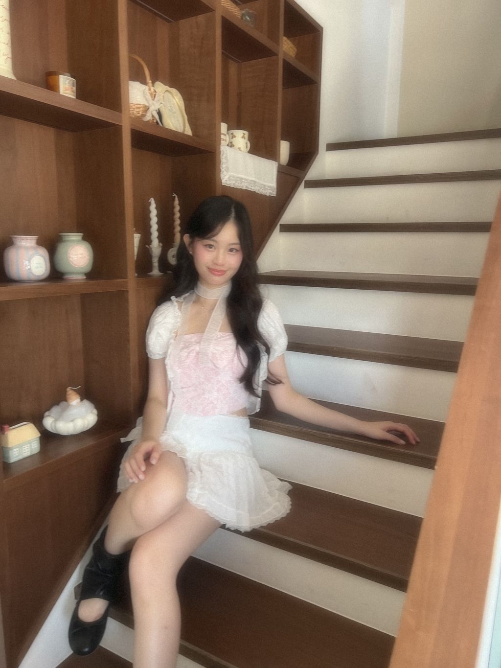 蝴蝶結蕾絲胸墊背心2