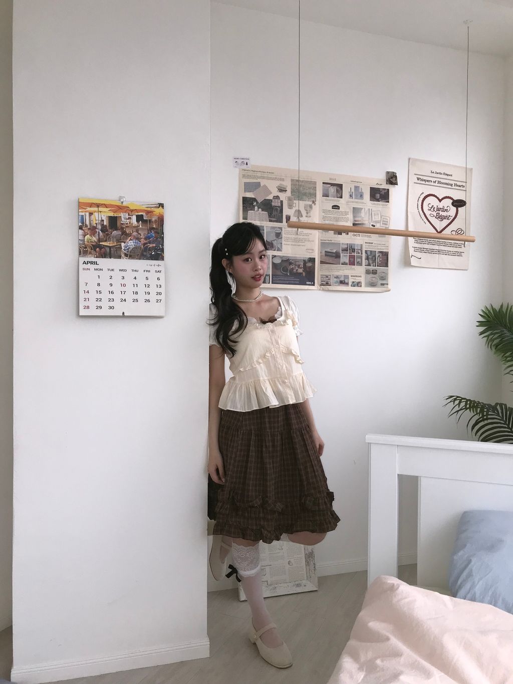 奶油色吊帶背心3