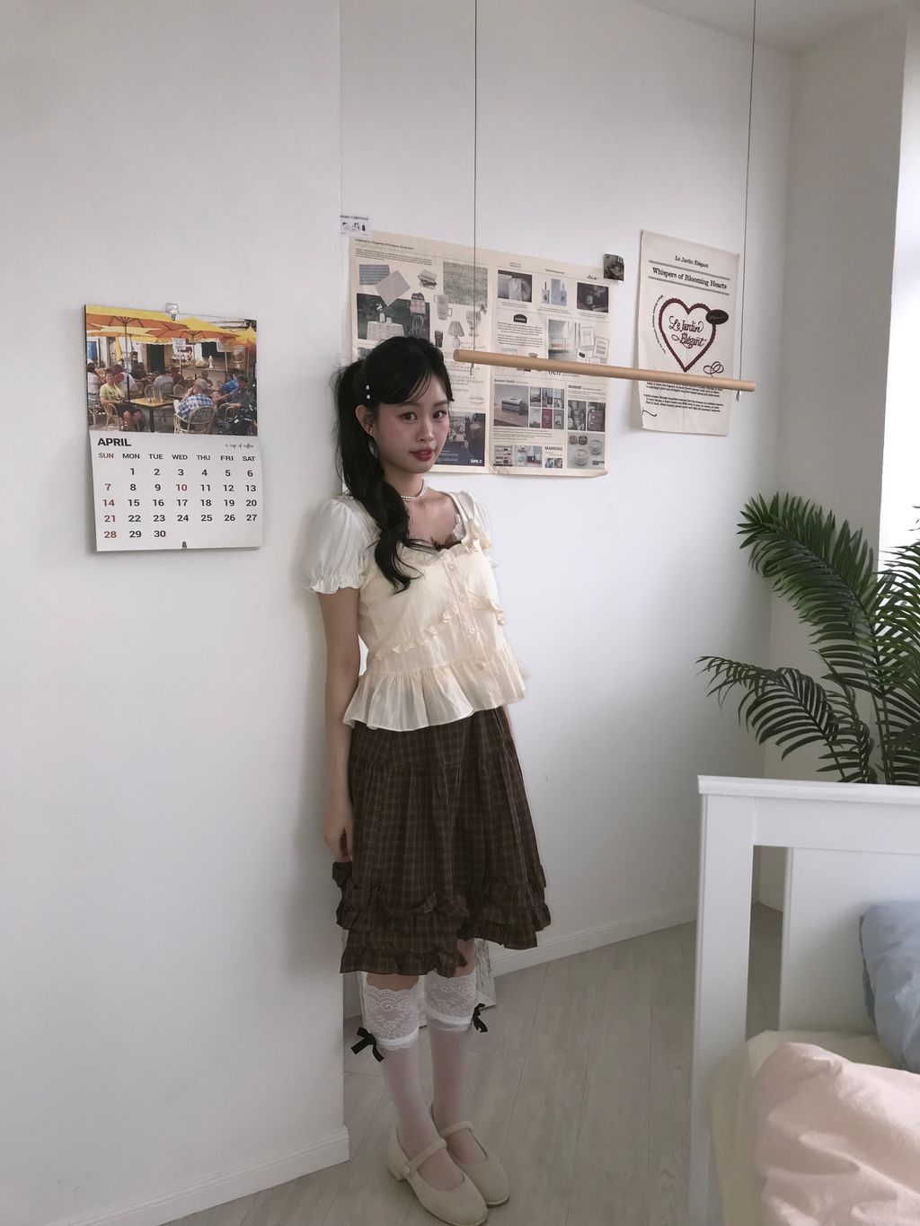 奶油色吊帶背心9