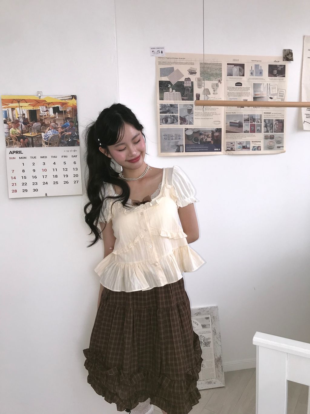奶油色吊帶背心11