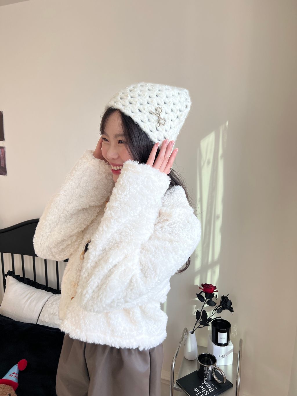 韓國羊羔毛牛角釦外套16