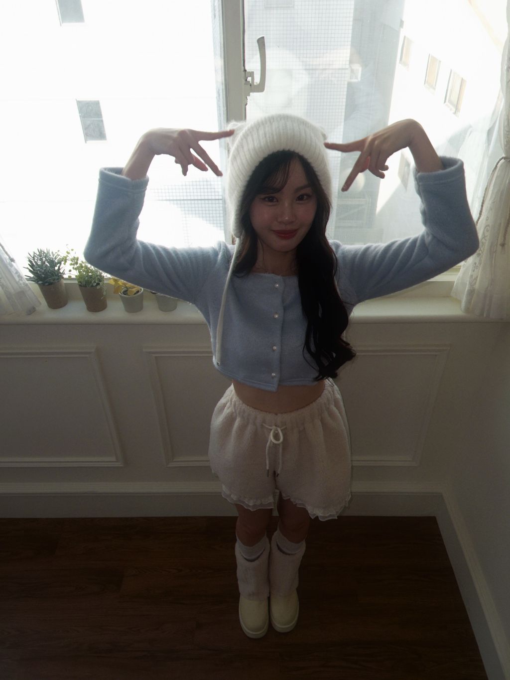 韓國方領毛絨上衣12