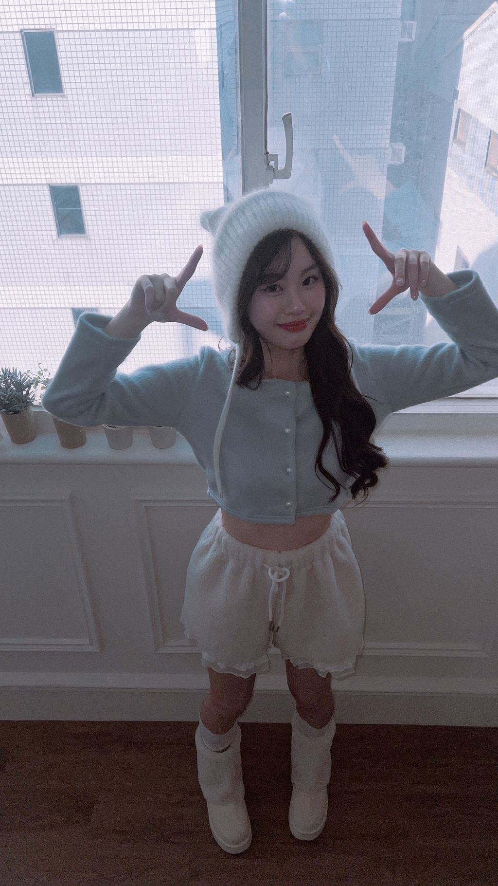 韓國方領毛絨上衣13