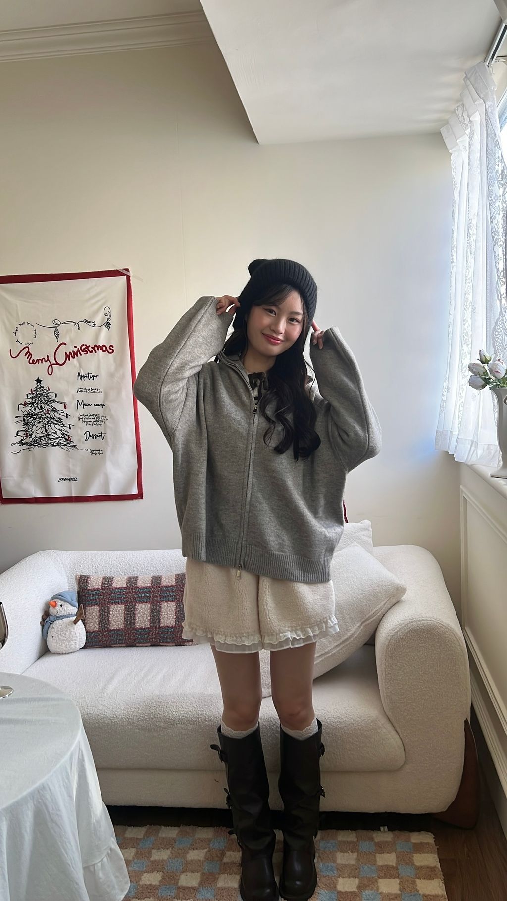 拉鍊針織外套 雙拉鍊26