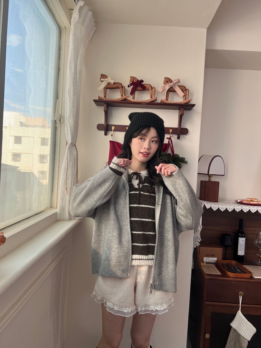 拉鍊針織外套 雙拉鍊6