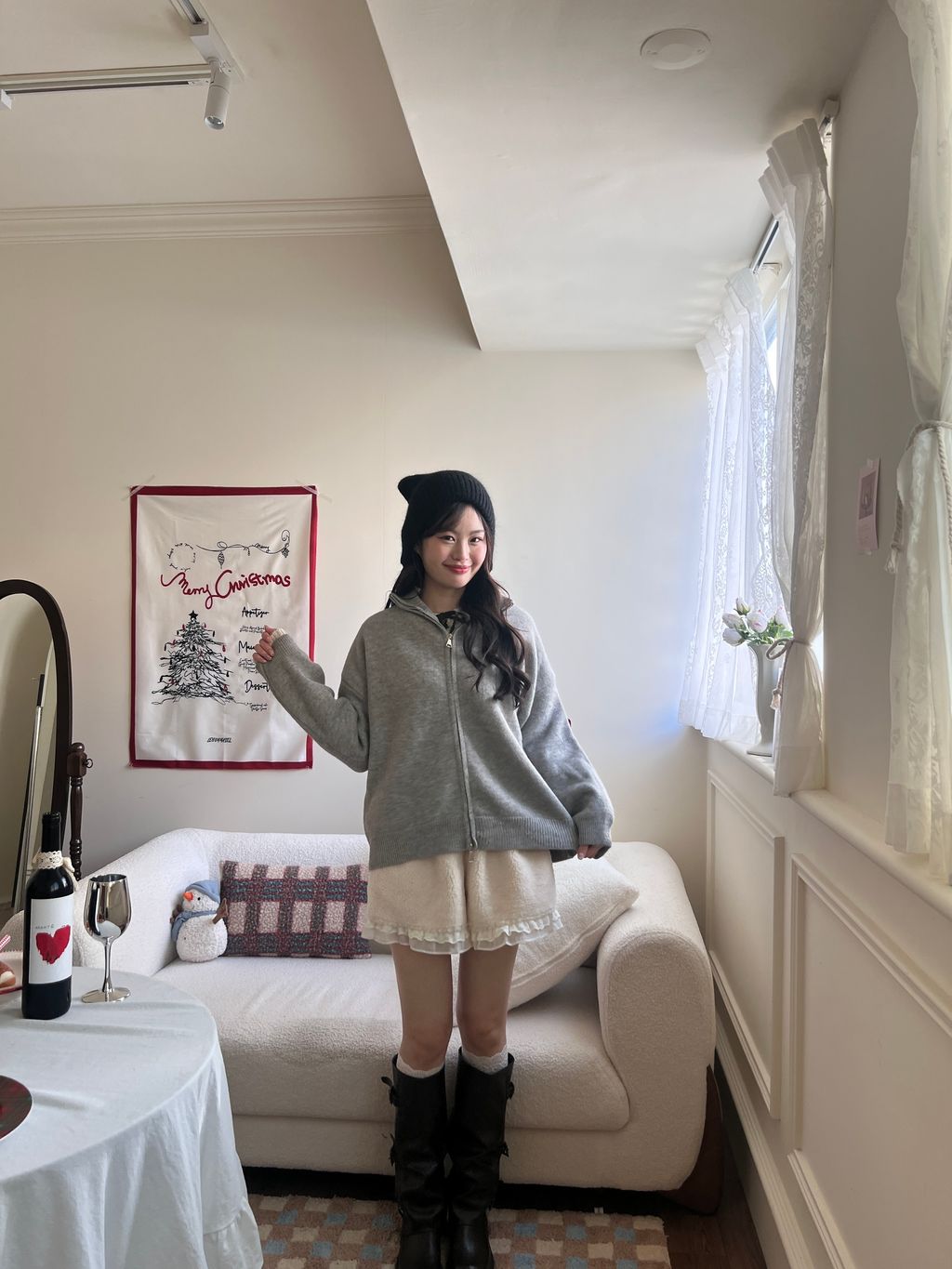 拉鍊針織外套 雙拉鍊24