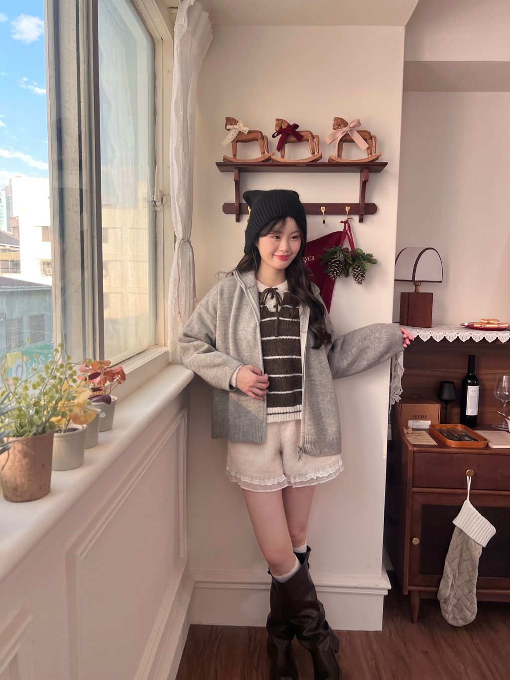 拉鍊針織外套 雙拉鍊3