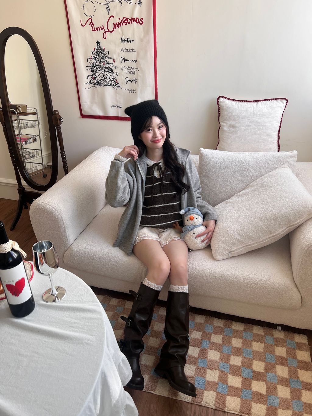 拉鍊針織外套 雙拉鍊9