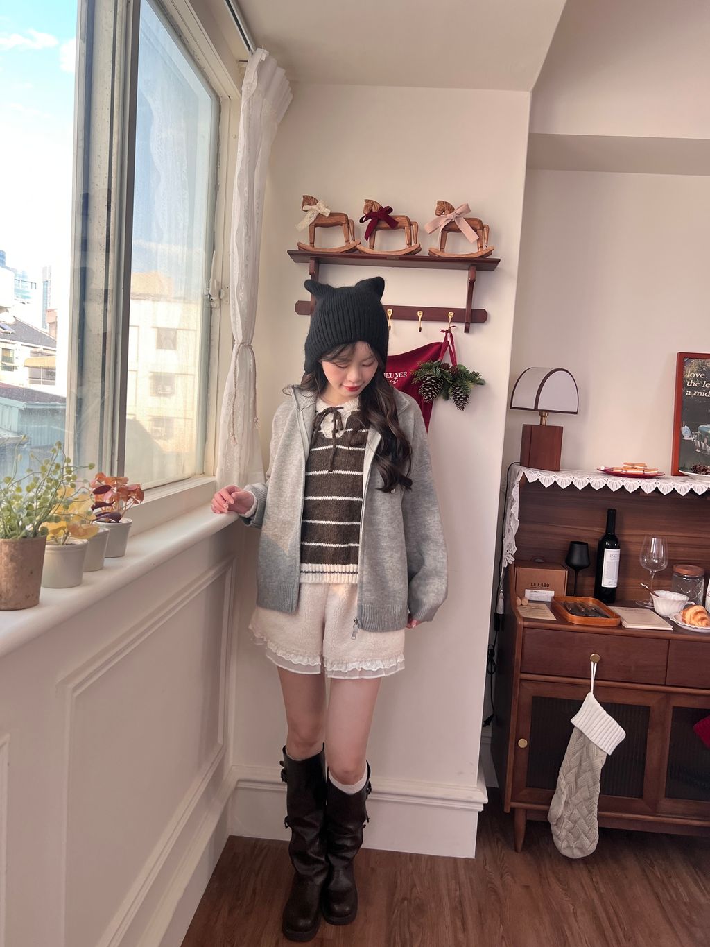 拉鍊針織外套 雙拉鍊4