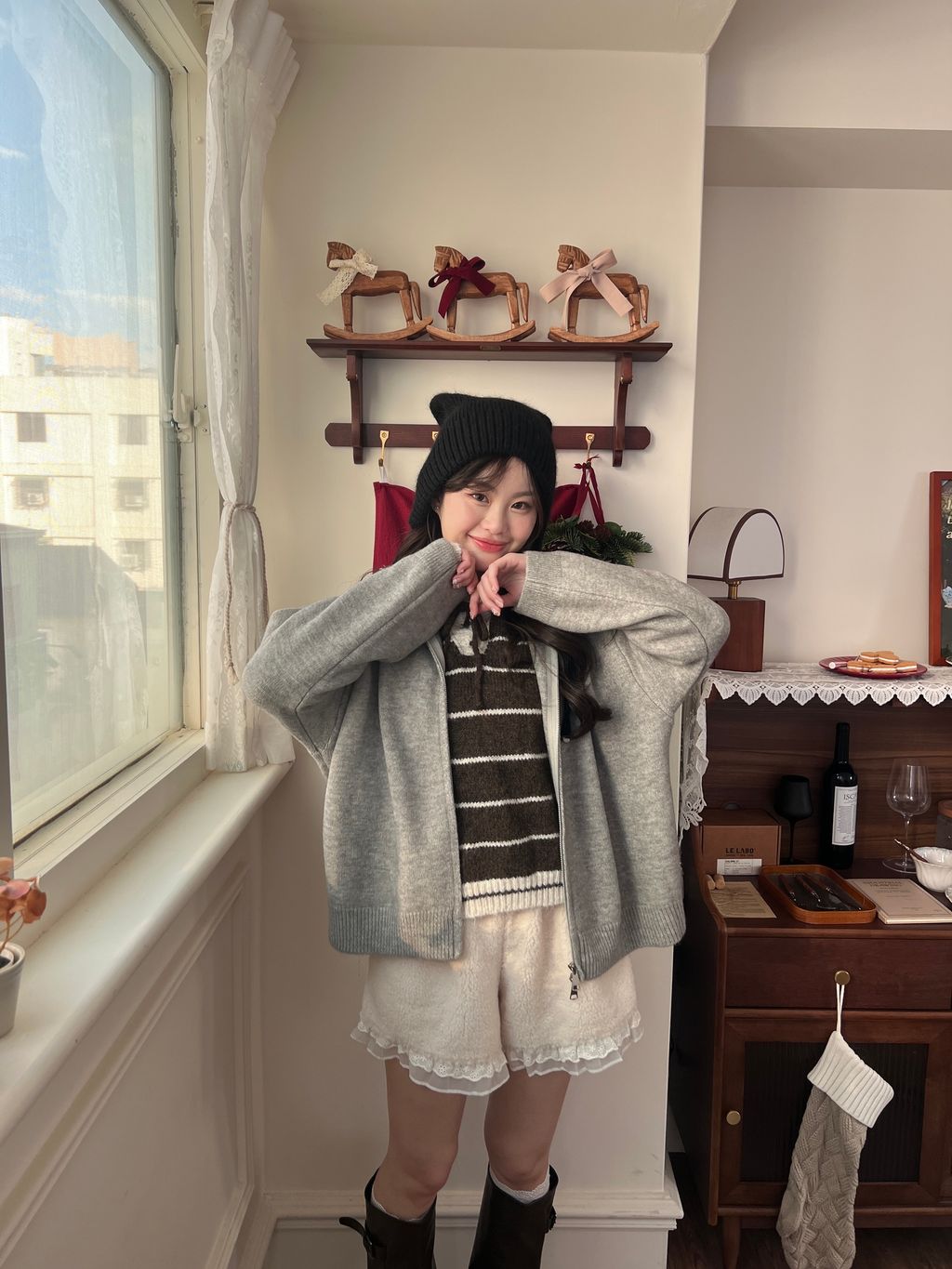 拉鍊針織外套 雙拉鍊7