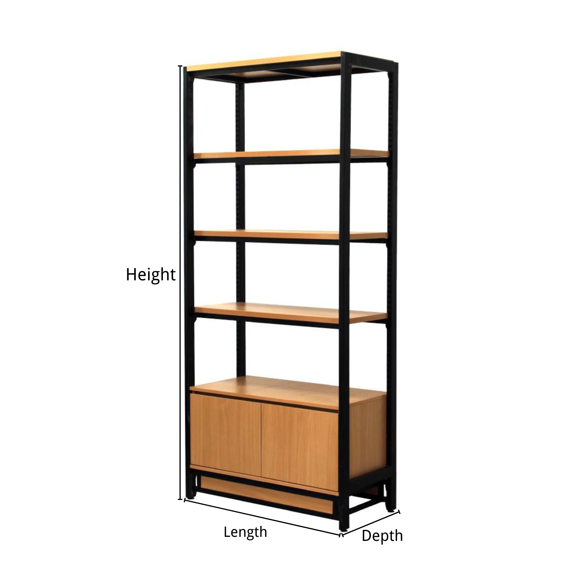 H TYPE 4LAYER SHELVING+1CABINET WITH SIZE