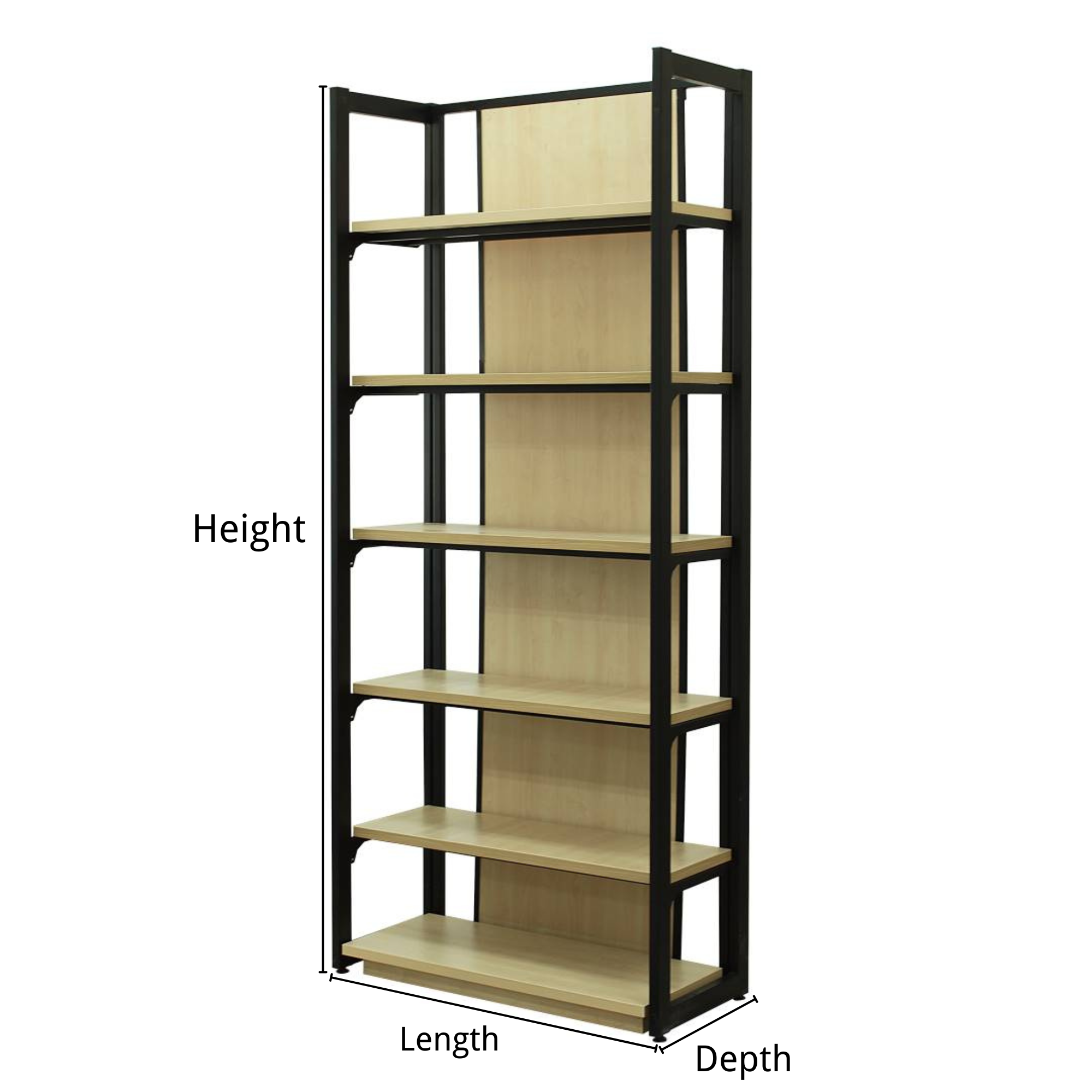 U TYPE 5 LAYER SHELVING+1BOTTOM WOODEN BOX WITH SIZE
