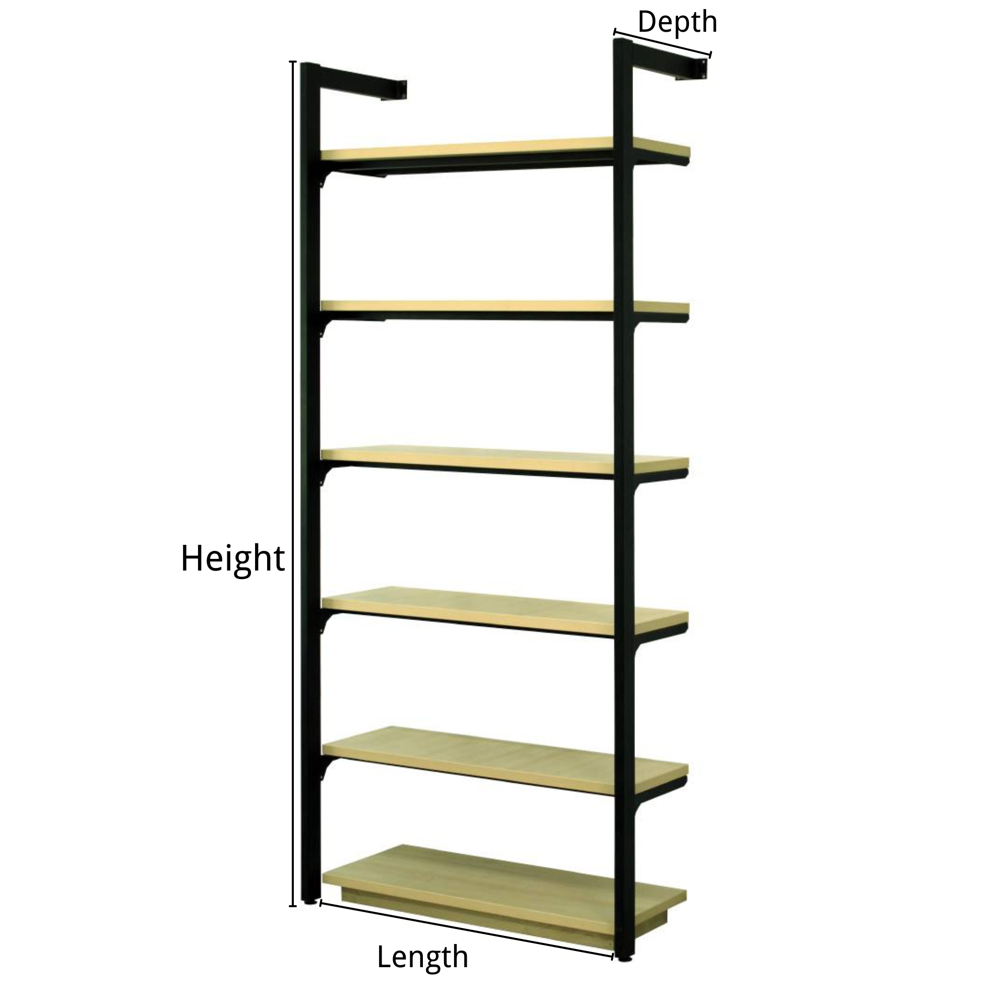 L TYPE 5L SHELVING WITH 1 BOTTOM WOODEN BOX WITH SIZE