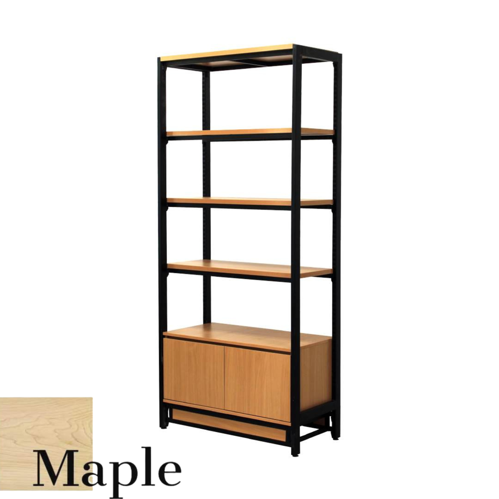 H TYPE 4LAYER SHELVING+1CABINET MAPLE