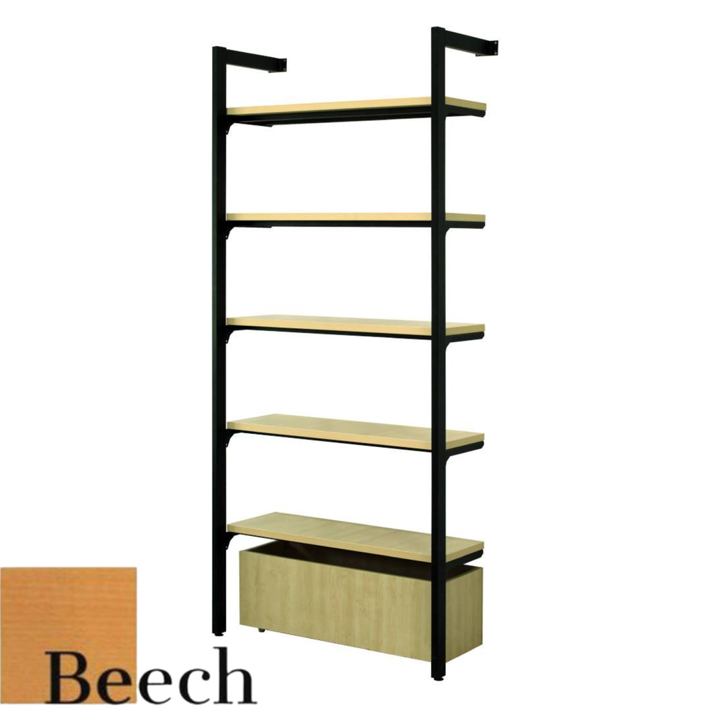 L TYPE 5L SHELVING WITH 1 DRAWER BEECH