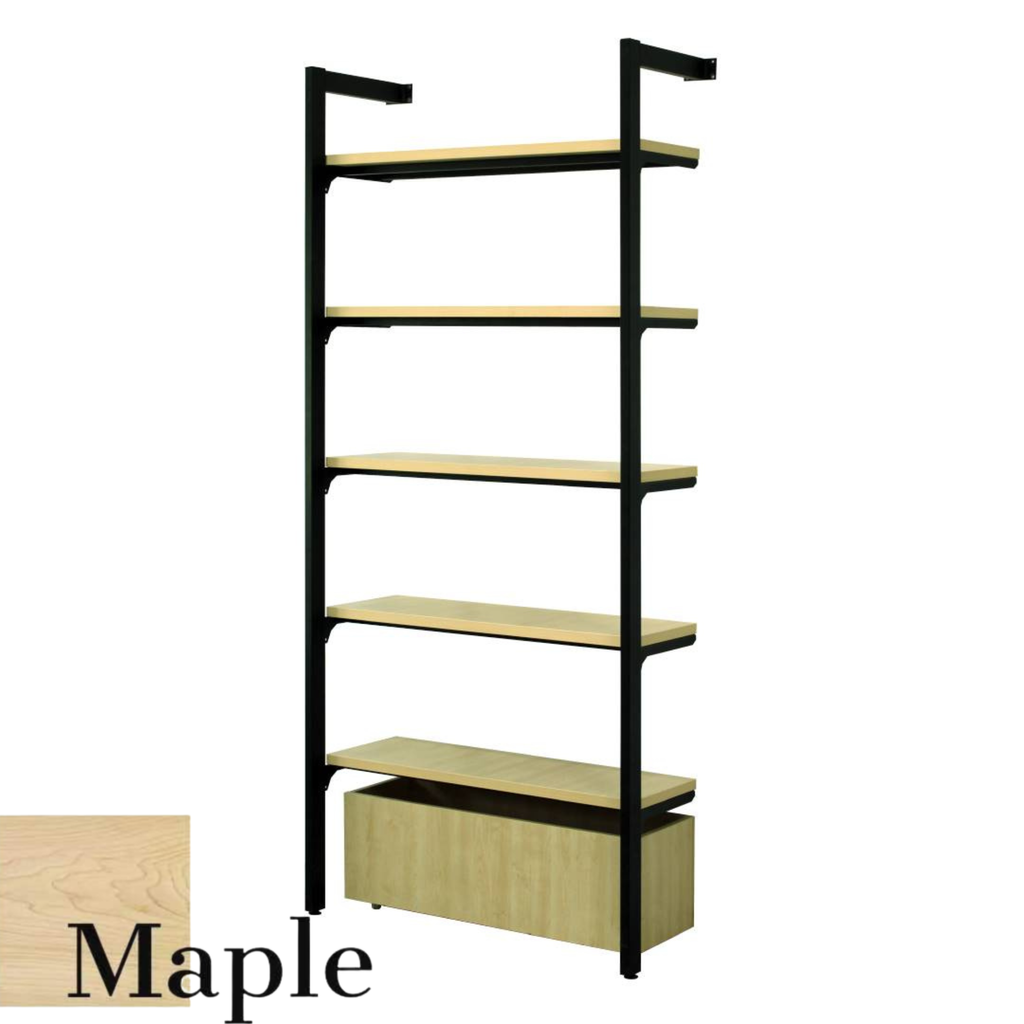 L TYPE 5L SHELVING WITH 1 DRAWER MAPLE