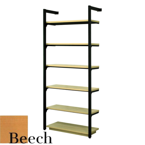 L TYPE 5L SHELVING WITH 1 BOTTOM WOODEN BOX BEECH