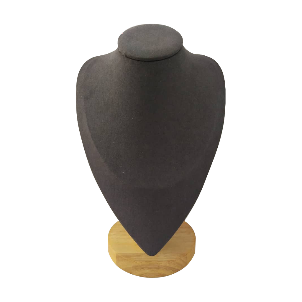 548063 - Necklace D_Bust 28cmH Wood-B (D-Grey Velvet)
