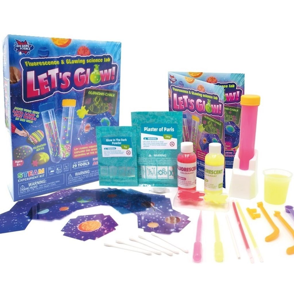 Big Bang Science STEM Toys Let's Glow Fluorescence & Glowing Science lab mookopo