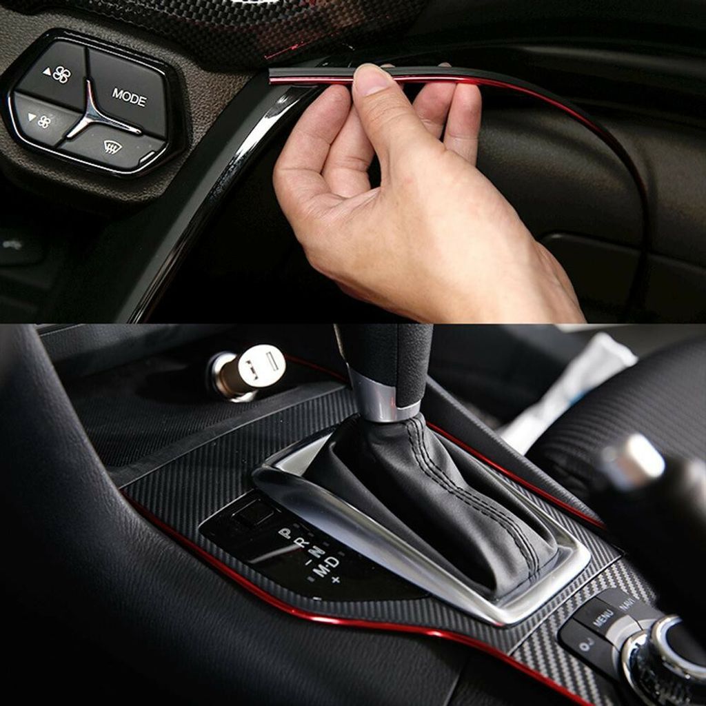 DIY 3D Metalic Car Interior Edge Trim Interior Moulding mookopo