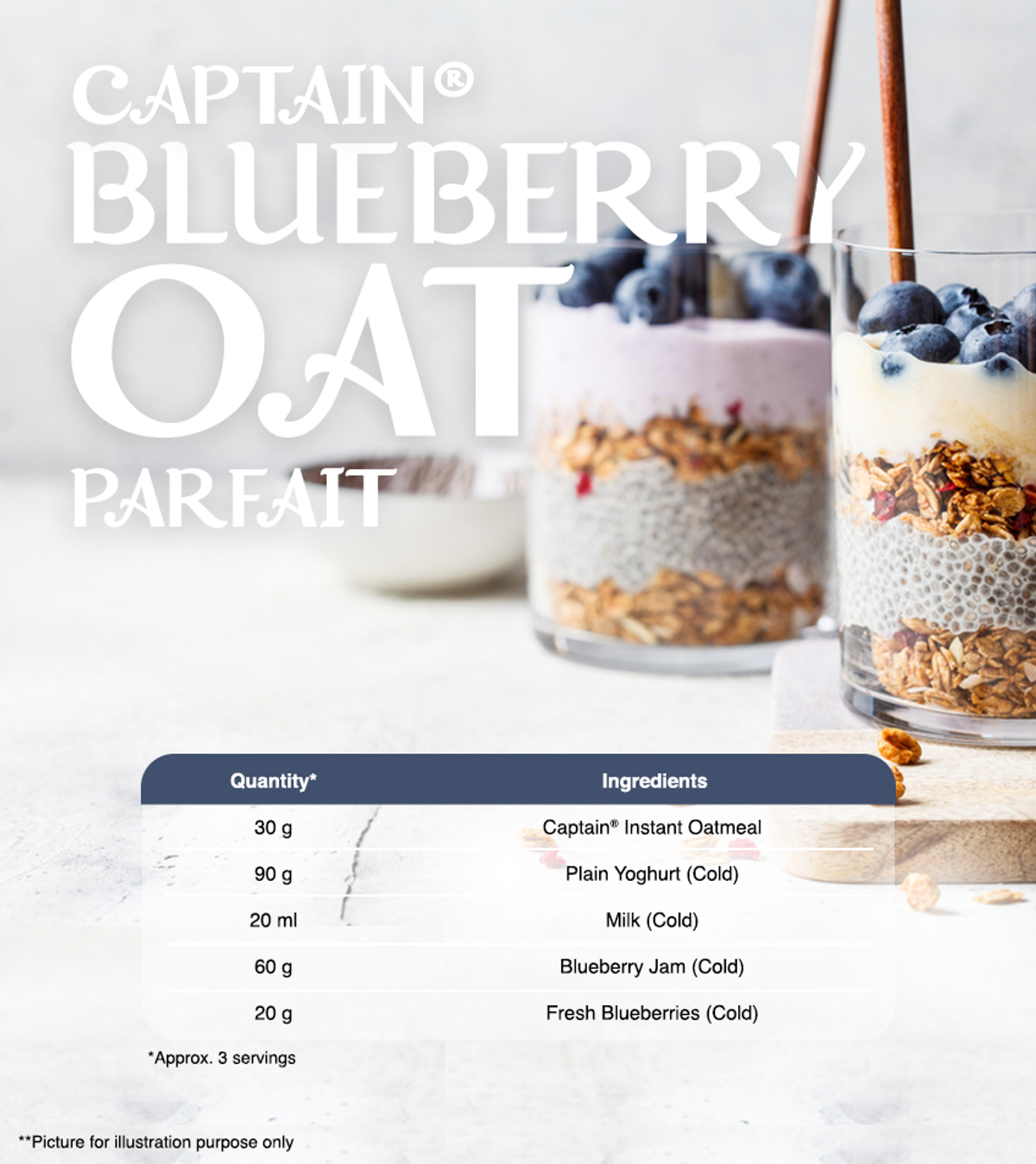 Captain® Blueberry Oat Parfait