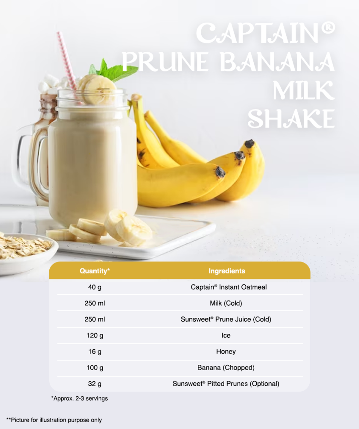 Captain® Prune Banana Milk Shake
