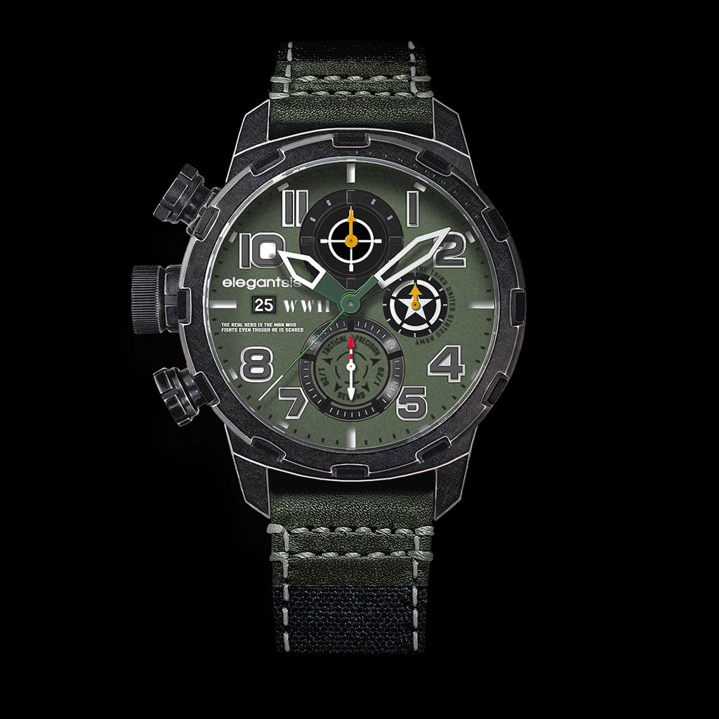 【 elegantsis 】JF48二戰 收藏家腕錶 / 美國 M4雪曼戰車