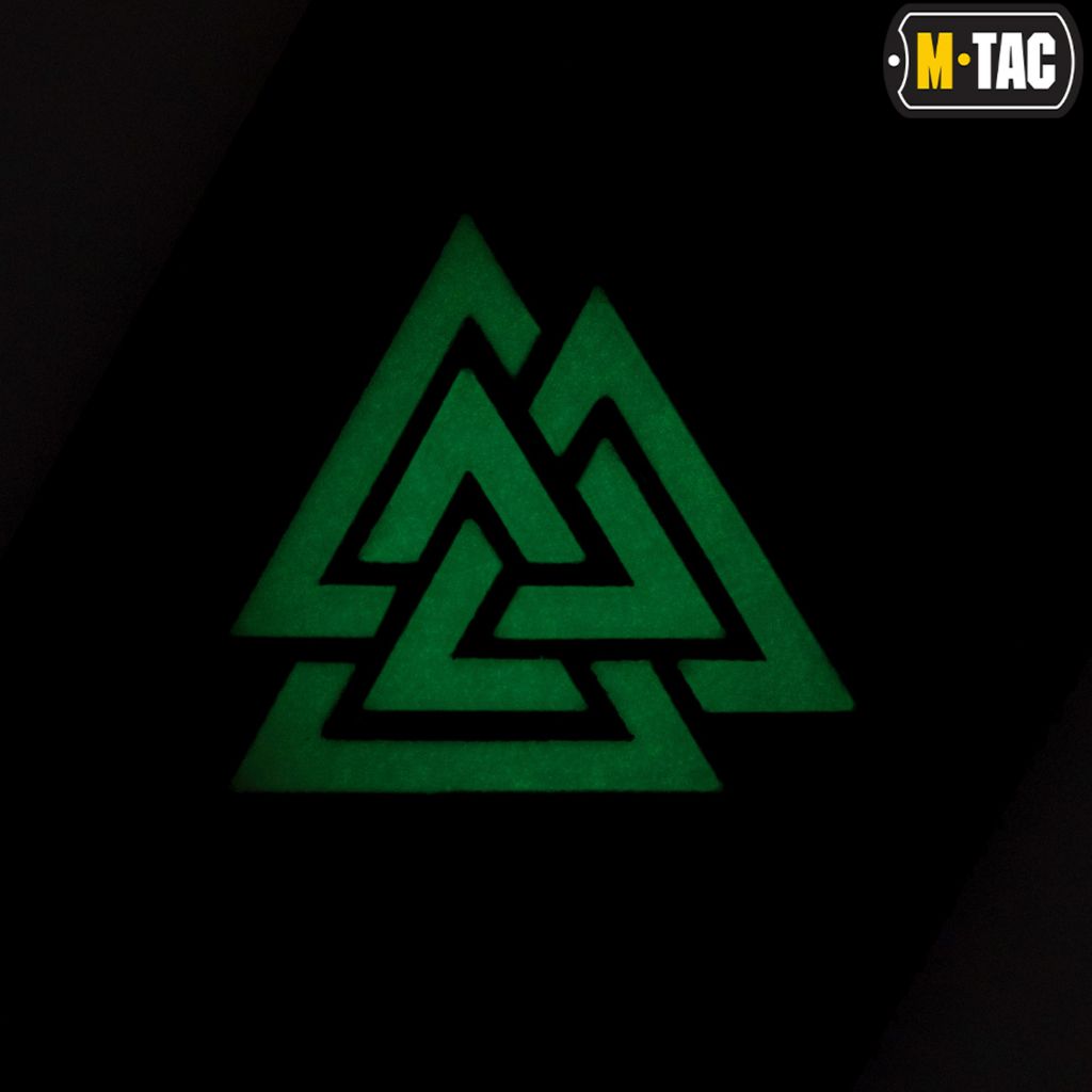 【M-TAC】 夜光 Valknut 臂章 / 奧丁 / 魔法 / 三層世界 / 長方形 / 🇺🇦烏克蘭第一軍品品牌