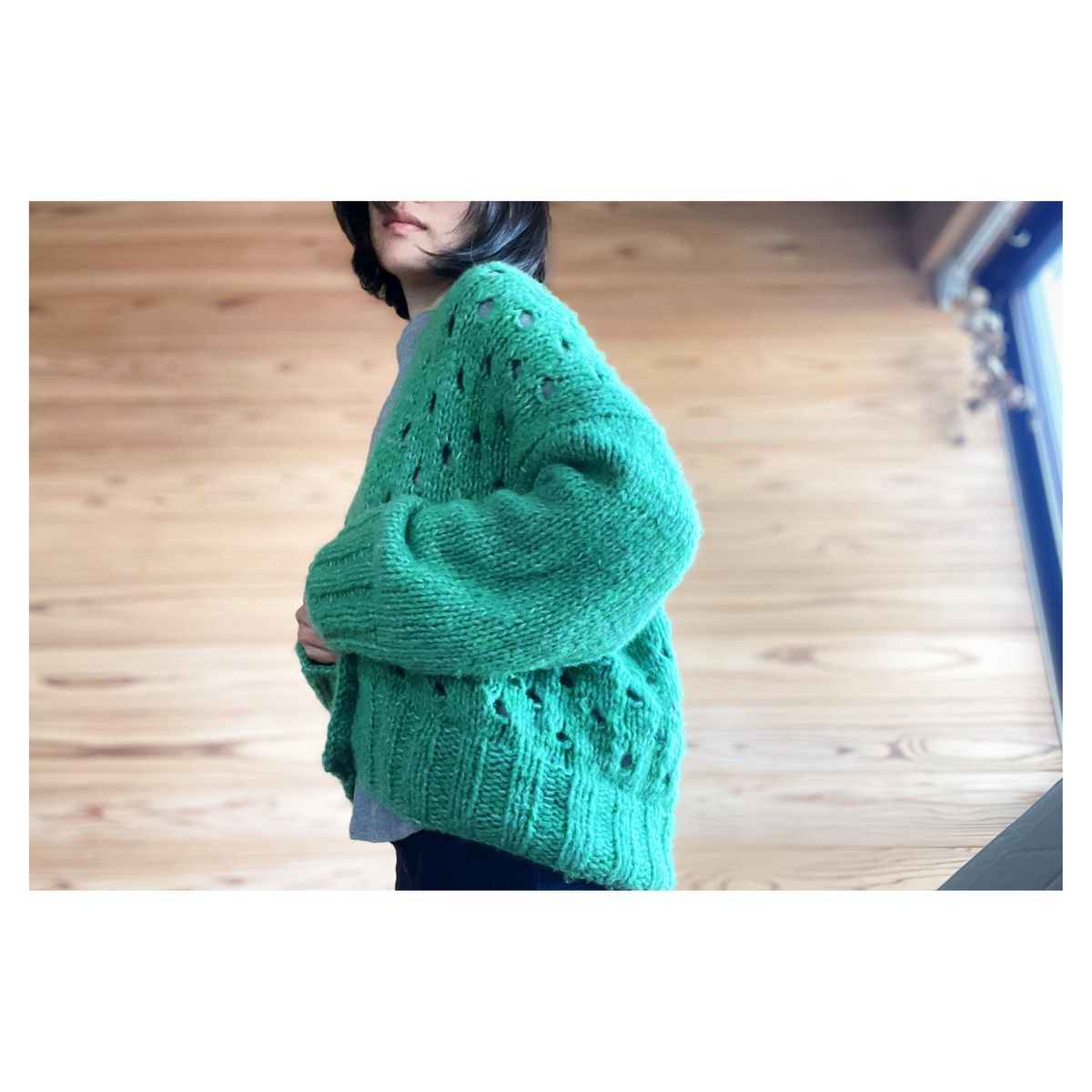 【作品分享】青草綠初體驗 Polkadot Cardi by Hirose Midori
