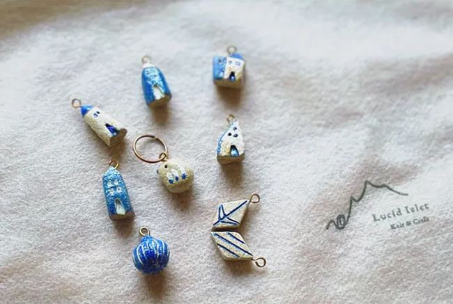 Lucid Islet Knitting Labo | 編織 | 手作小物 | 永續線材 | 設計師合作套組 | 《小島編織・編織小島》地圖 - 陶編織記號圈・Ceramic Stitch Marker