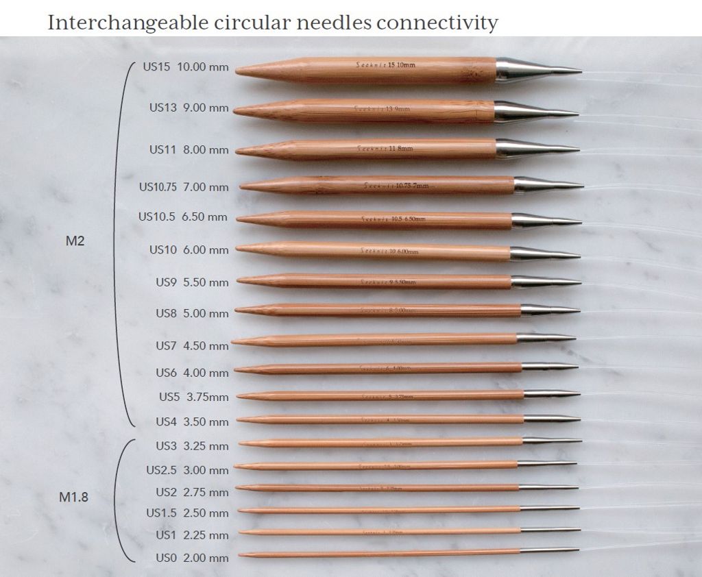 Seeknit CURVE_Interchangeable Circular Needles with Screw Sizes M1.8 & M2 Image