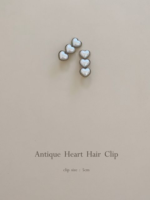 Antique Heart Hair Clip - 3cm_9-1