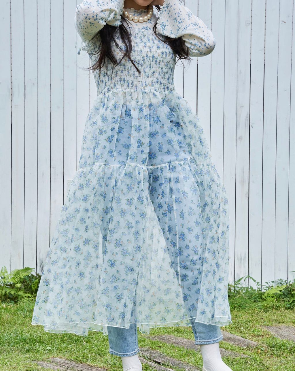 Poppy FLOWER SEE-THROUGH CAMI DRESS