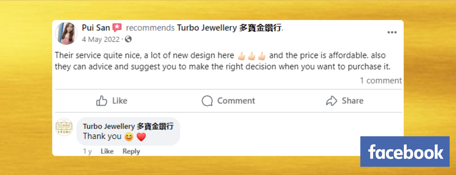 TURBO JEWELLERY - Facebook Review 01 - Pui San