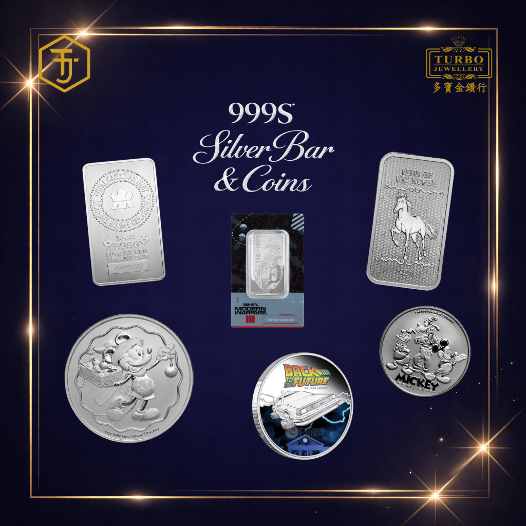 999S Silver Bar and Coins bullion collection cover | Turbo Jewellery