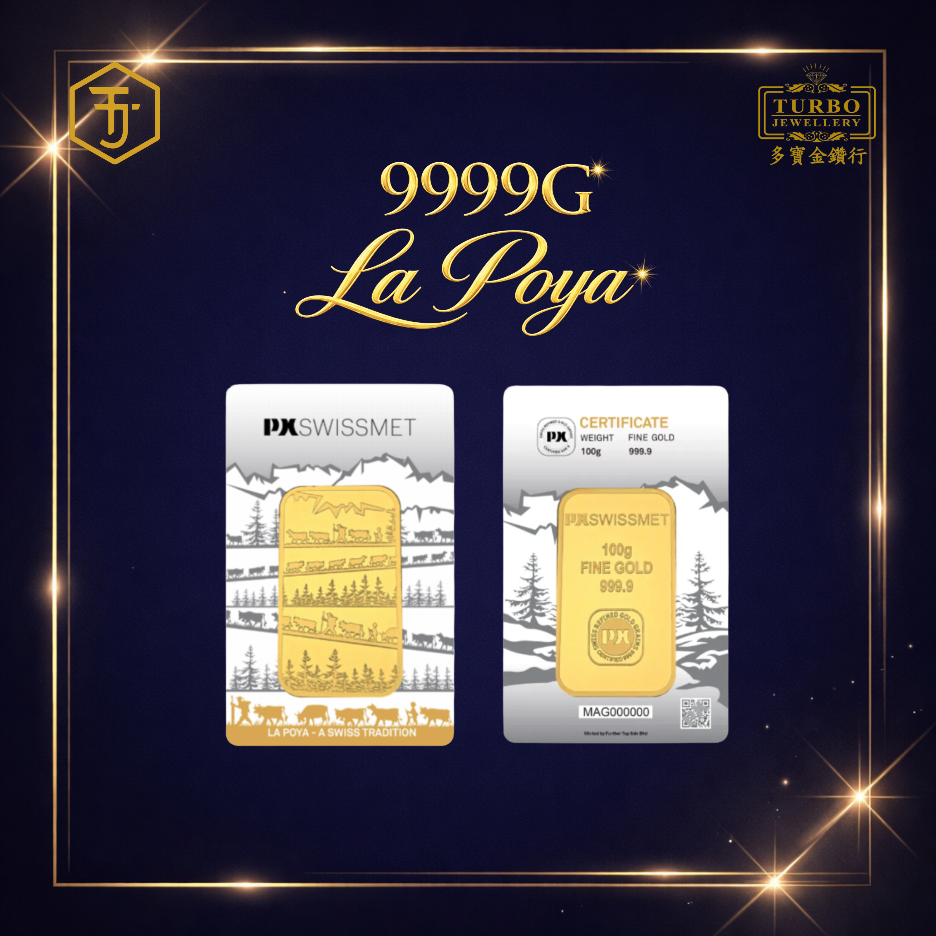 9999G La Poya Gold Bar collection cover | Turbo Jewellery