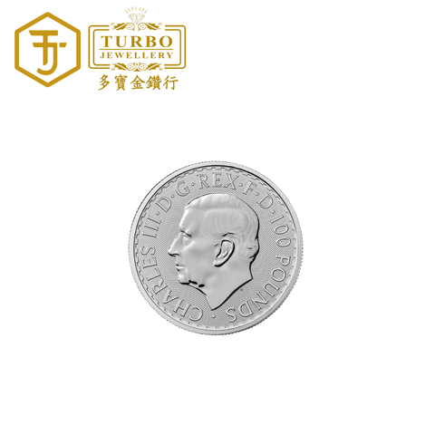 UK Britannia Silver Coin 1oz 999 Fine Silver – Back with King Charles III Portrait