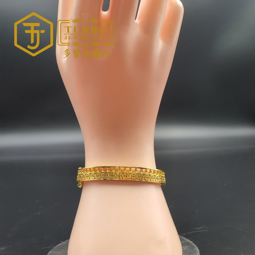 [916G] Money Abacus Oval Bangle – Design Details