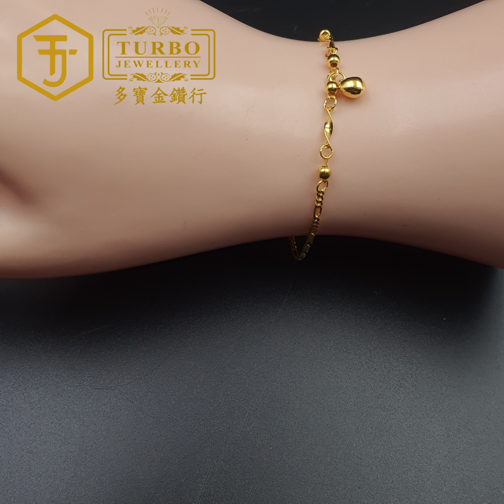 20260330_155608[916G] Plain Beads & Twisted Knots Hanging Love Bracelet 光珠间扭结吊爱心贵妃手链 Rantai Tangan Manik Biasa & Simpulan Be