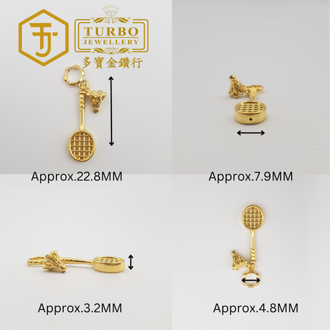 20260305_182959  [916G] Badminton Racket Micro-Gold Pendant 羽毛球球拍微立体咀 Loket Emas Mikro Badminton Racket - multi view