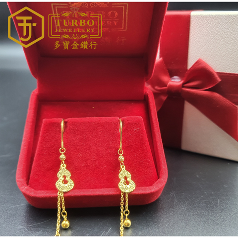 20260330_170024 [916G] Gourd Hanging Plain Bead Hook Earrings 葫芦Polo吊光珠耳勾 Subang Cangkuk Labu Gantung Manik Biasa